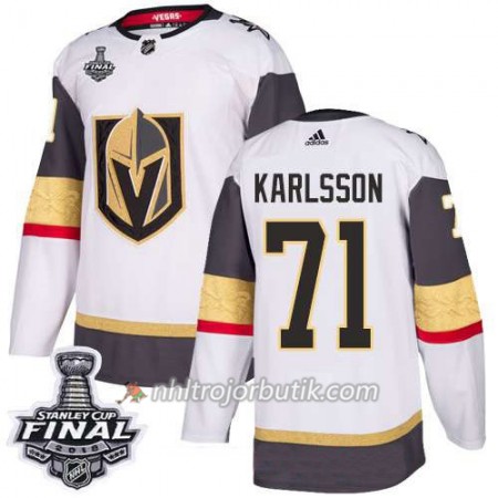 Män Ishockey Vegas Golden Knights Tröja William Karlsson 71 2018 Stanley Cup Final Patch Adidas Vit Authentic